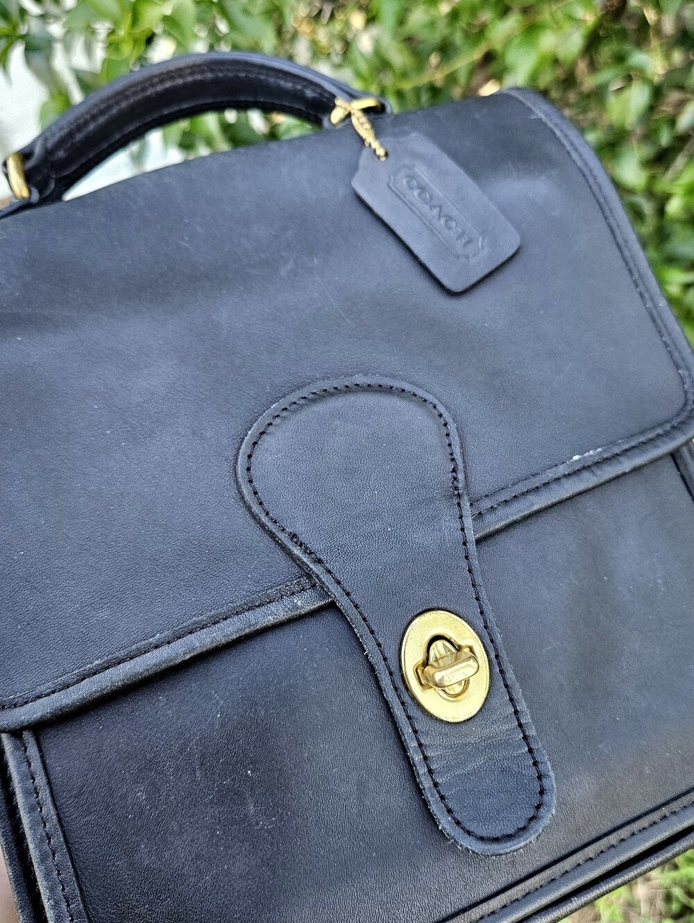 Vintage Coach Station Bag 5130 Black Leather Crossbody USA Pre 1994 - Picture 8 of 13